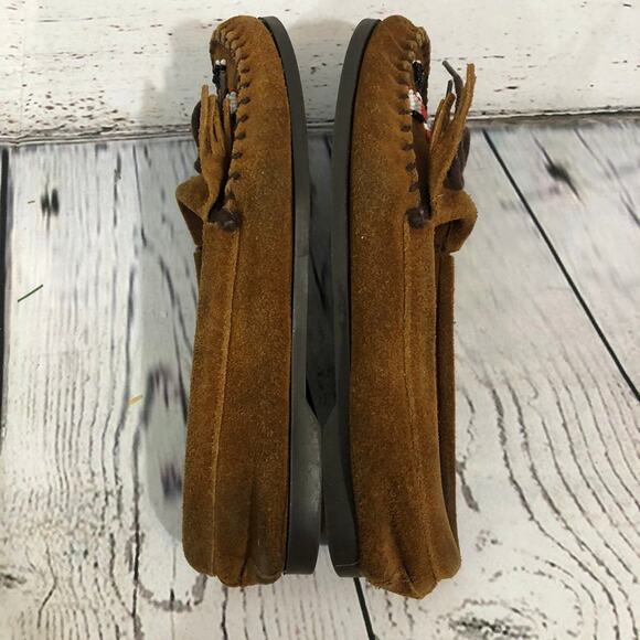 Minnetonka Moccasins Thunderbird Boat Moc Brown beadded size 8.5 - Picture 11 of 12
